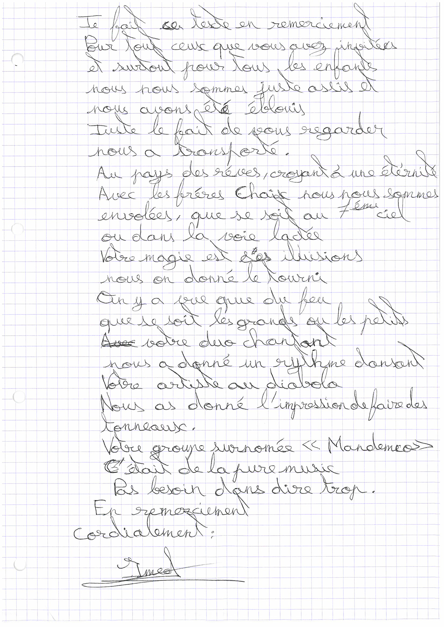 Un message de remerciement qui a touché les bénévoles du club